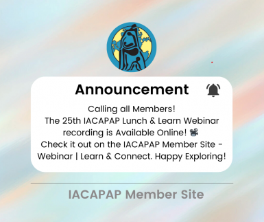 Announcement - The 25th IACAPAP Lunch &amp; Learn Webinar Recording is now online